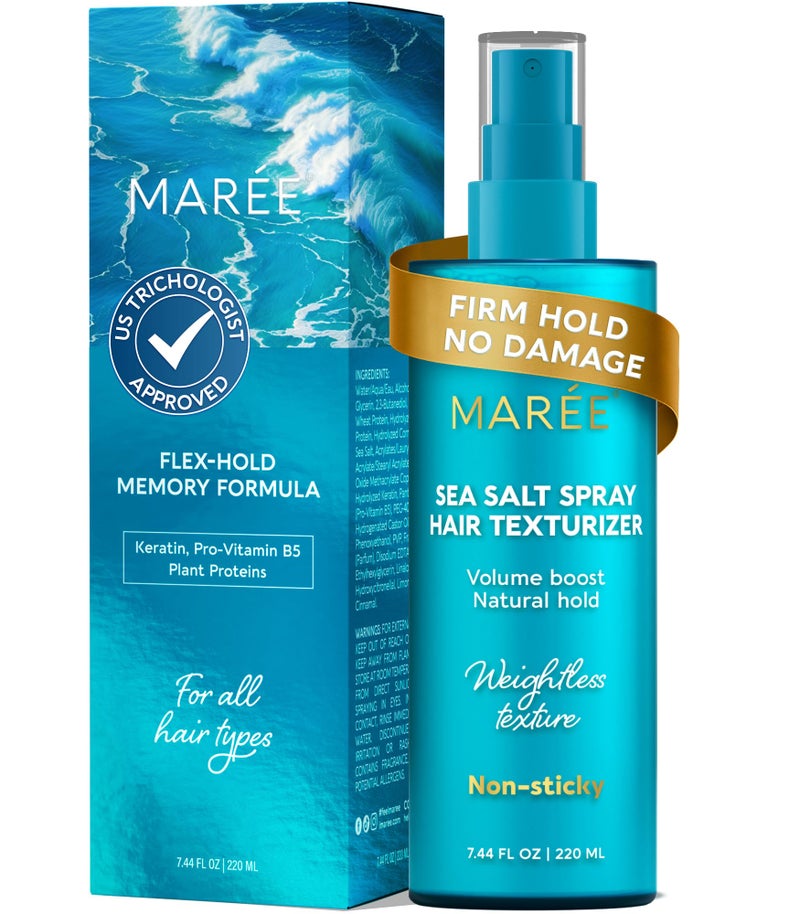 MAREE Texture Spray for Hair Women â€“ Sea Salt Spray with Keratin, Vitamin B5 & Plant Proteins Hairspray â€“ Flexible Hold Non-Sticky Texturizing Spray â€“ Sea Salt Hair Spray Natural Volume & Beach Waves - Image 1