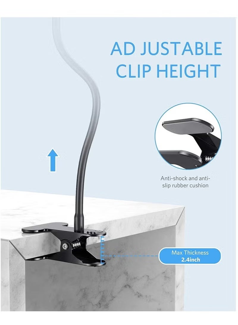 BGM Flexible Solid Grip Phone Holder with Adjustable Universal Gooseneck Smartphone Stand,Used for Bed Kitchen, Black - Image 2