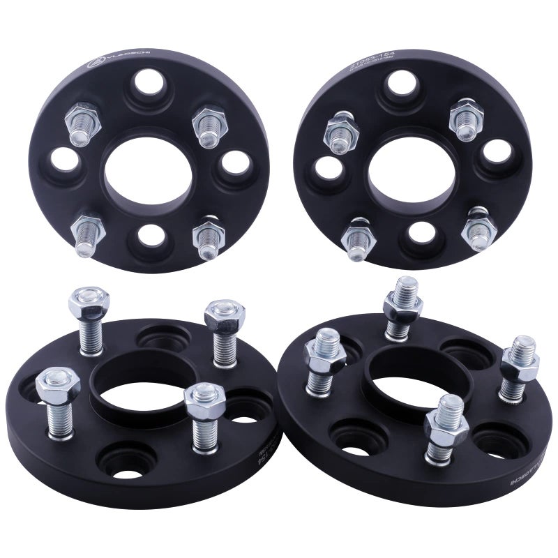 VLAOSCHI Black Forged 4x100 Hubcentric Wheel Spacers 15mm with 12x15 Studs 561mm Hub Bore Compatible with Honda EF EG EK EJ EP 4 Lug for 19792005 Civic 19821989 Accord 20012020 Fit Pack of 4