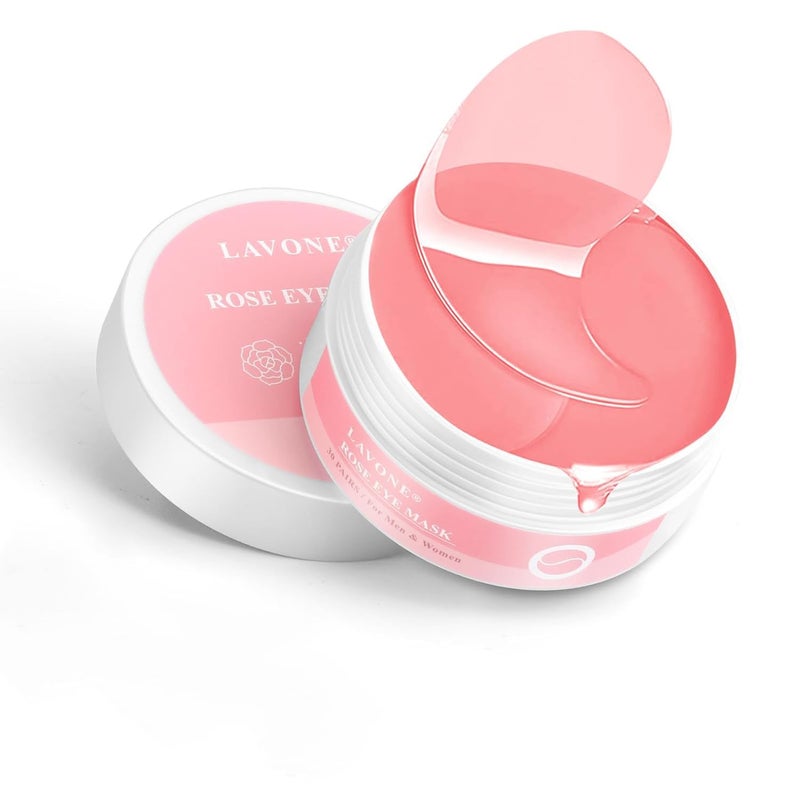 LAVONE Eye Mask - 30 Pairs Rose Under Eye Patches Skin Care Products,Eye Masks Skincare for Dark Circles and Puffiness, Reduce Wrinkles, Eye Bags and Fine Lines, for Women and Man - Image 1