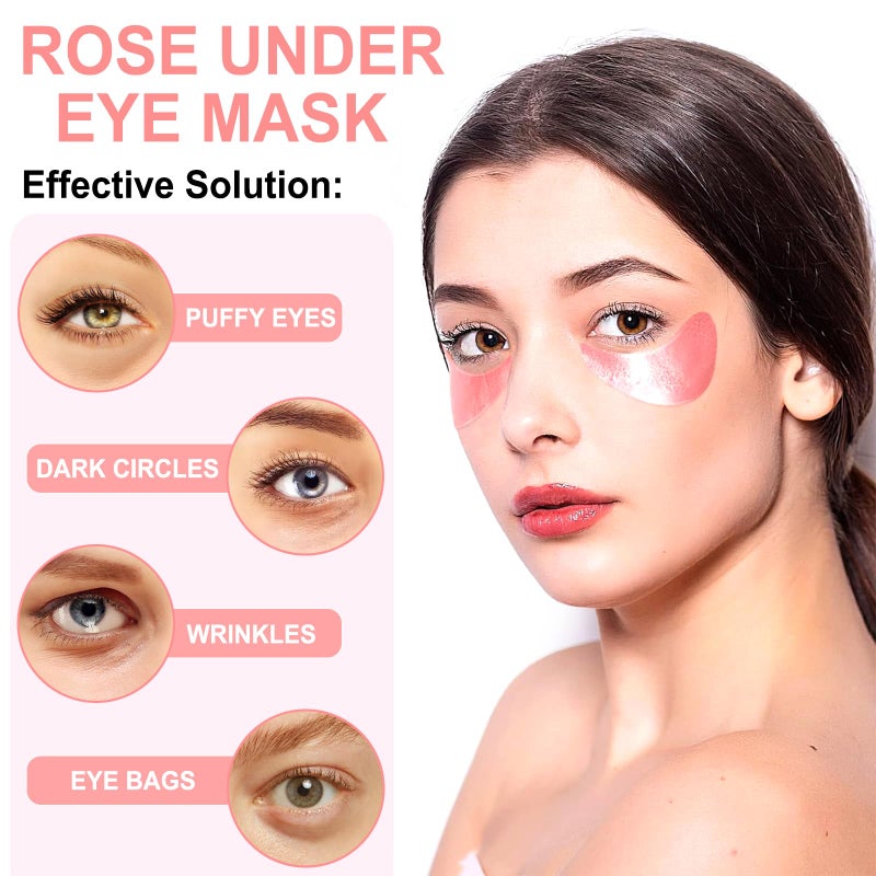 LAVONE Eye Mask - 30 Pairs Rose Under Eye Patches Skin Care Products,Eye Masks Skincare for Dark Circles and Puffiness, Reduce Wrinkles, Eye Bags and Fine Lines, for Women and Man - Image 3
