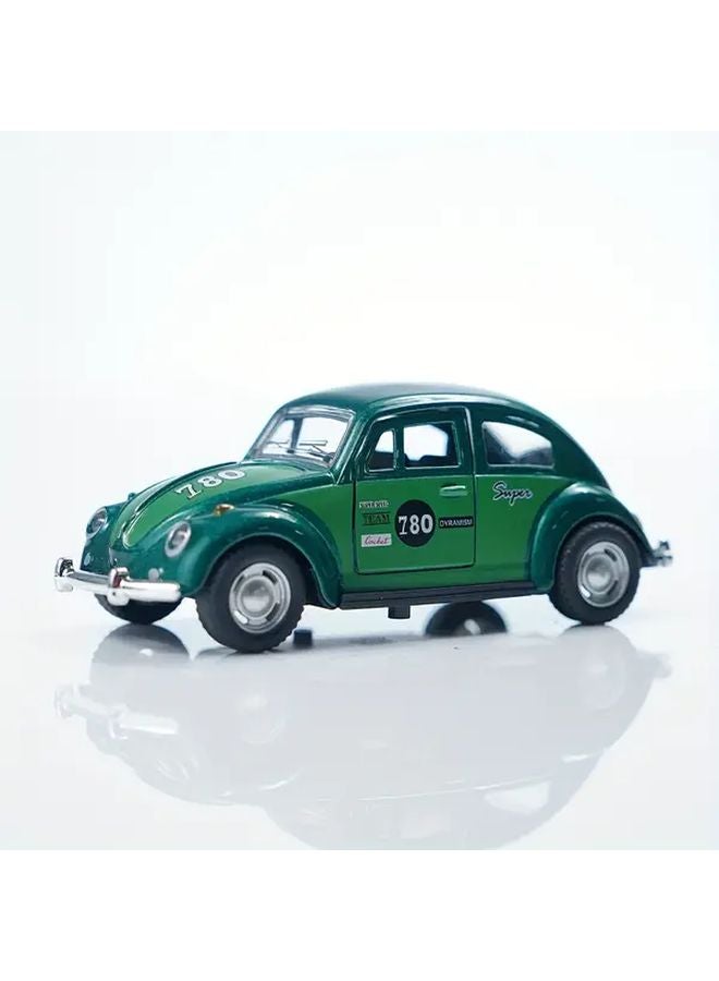 Retro Green Beetle Car Die Cast Metal Alloy Model 1 36 Scale Vintage Sports Toy - Image 5