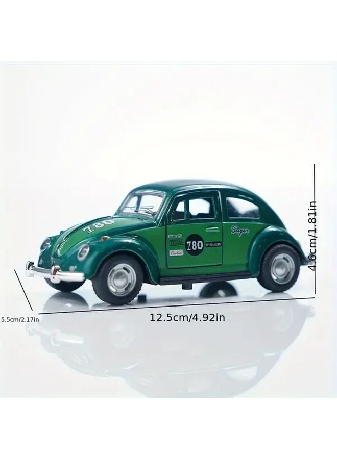 Retro Green Beetle Car Die Cast Metal Alloy Model 1 36 Scale Vintage Sports Toy - Image 3