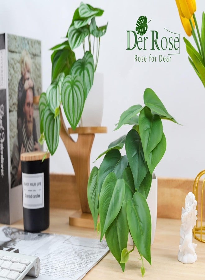 Der Rose 2Pcs Small Fake Plants Artificial Mini Faux Plants for Bathroom Office Desk Shelf Table Accessories Decor Indoor - Image 3
