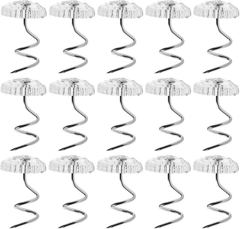 مسامير حلزونية من الفولاذ المقاوم للصدأ 100 قطعة لتثبيت أغطية الأثوتاء وتنورة الكنبة ودبابيس تثبيت زخرفية - Image 1