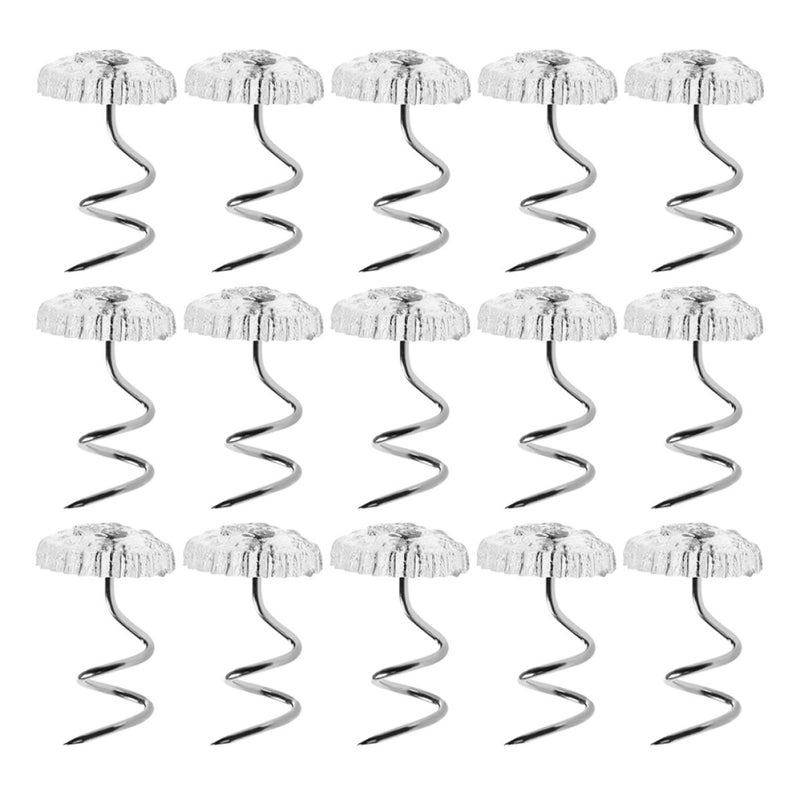 مسامير حلزونية من الفولاذ المقاوم للصدأ 100 قطعة لتثبيت أغطية الأثوتاء وتنورة الكنبة ودبابيس تثبيت زخرفية - Image 2