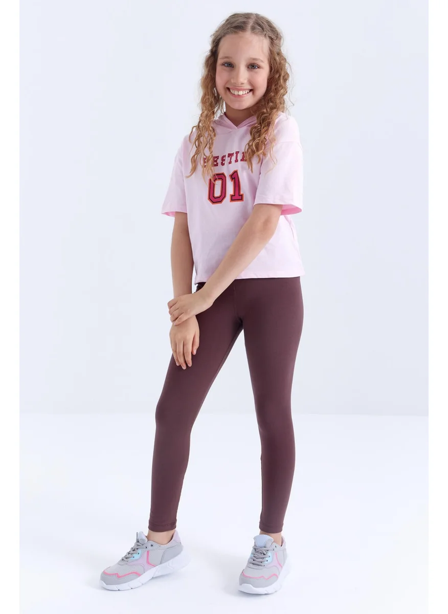 Tommy Life Brown High Waist Skinny Leg Girls Leggings - 75047