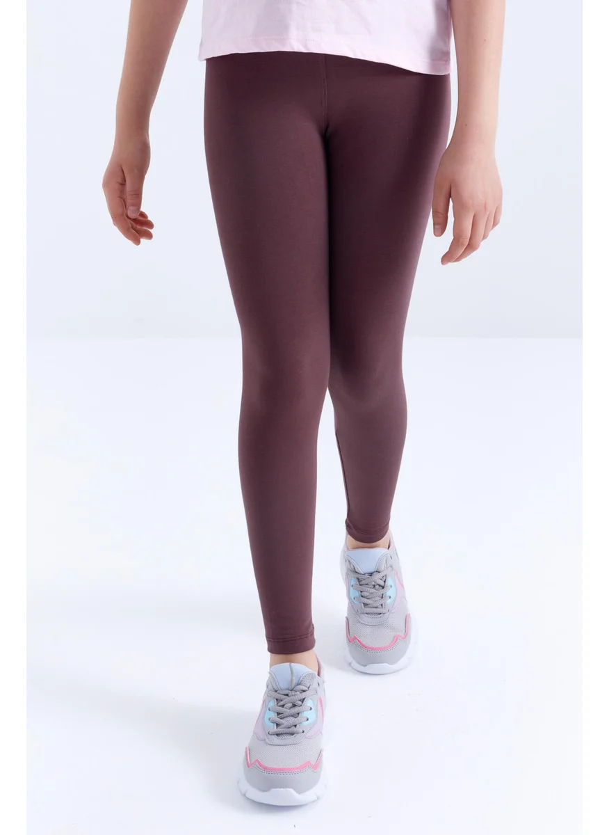 Tommy Life Brown High Waist Skinny Leg Girls Leggings - 75047