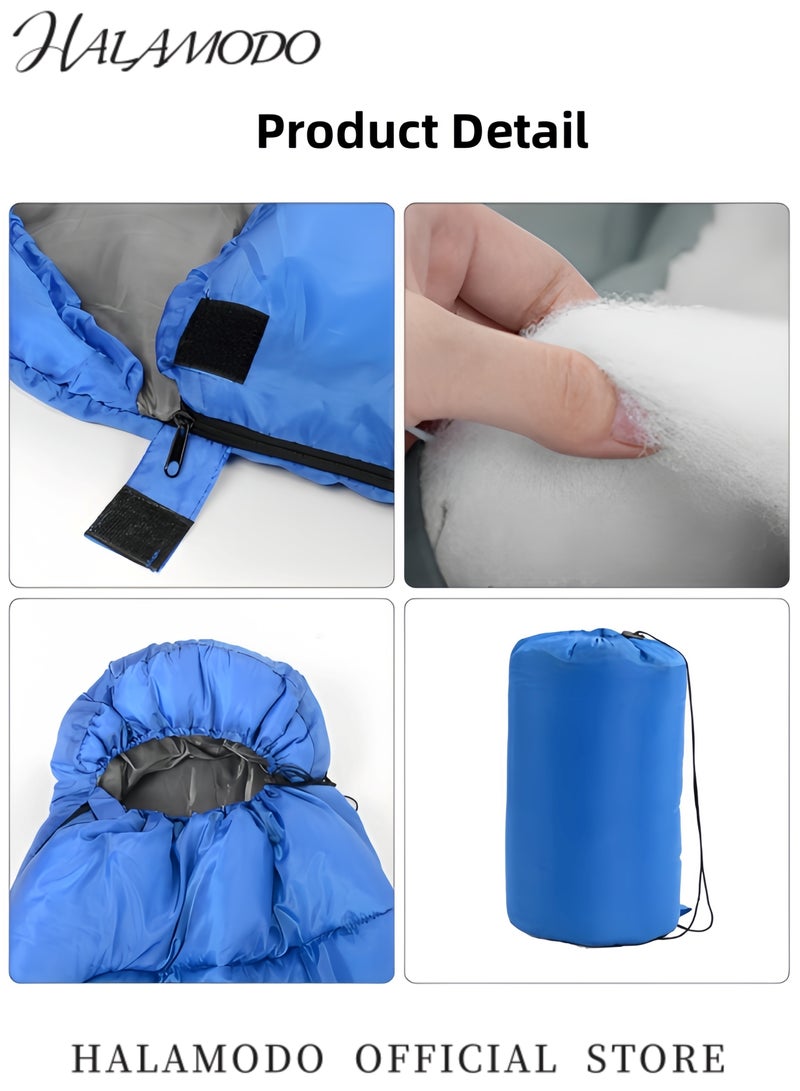 HALAMODO Sleeping Bag Lightweight Sleep Bags Microfiber Filled Waterproof Indoor & Outdoor Sleeping Bag with Zippers & Pouch for Hiking & Camping & Traveling & Mountaineering  - Image 2