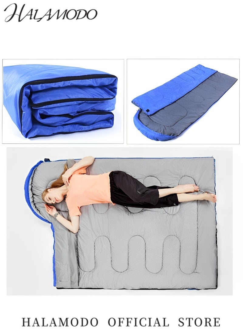 HALAMODO Sleeping Bag Lightweight Sleep Bags Microfiber Filled Waterproof Indoor & Outdoor Sleeping Bag with Zippers & Pouch for Hiking & Camping & Traveling & Mountaineering  - Image 4