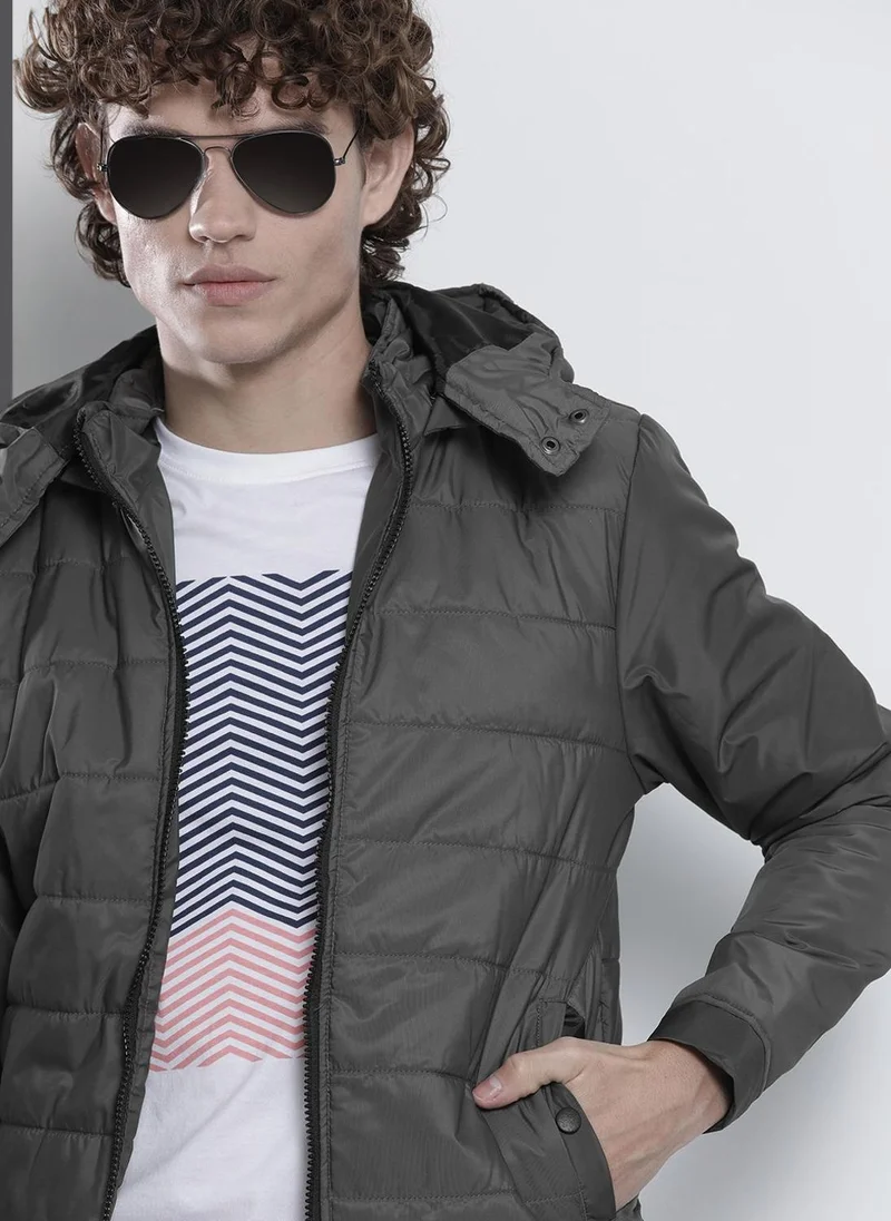 ذا انديان كراج كو Men Slim Fit Solid Puffer Jackets