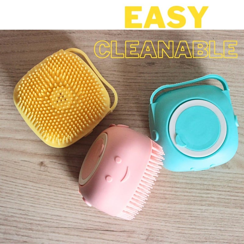 DOCROK Pet Bath Brush with Shampoo Dispenser - Soft Silicone - For Dog, Cat, Puppy - Dog scrubbers, Pet Soap Brush, Stuff for Dog & Cat, Puppy Shampoo Brush (1 Pcs) - Image 5