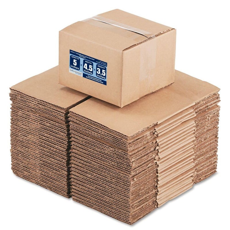 SECUREMENT ® Corrugated Brown Boxes for online selling/ecommerce - 3 PLY (150 GSM) - 100 Boxes (5 x 4.5 x 3.5 inch) - Image 1