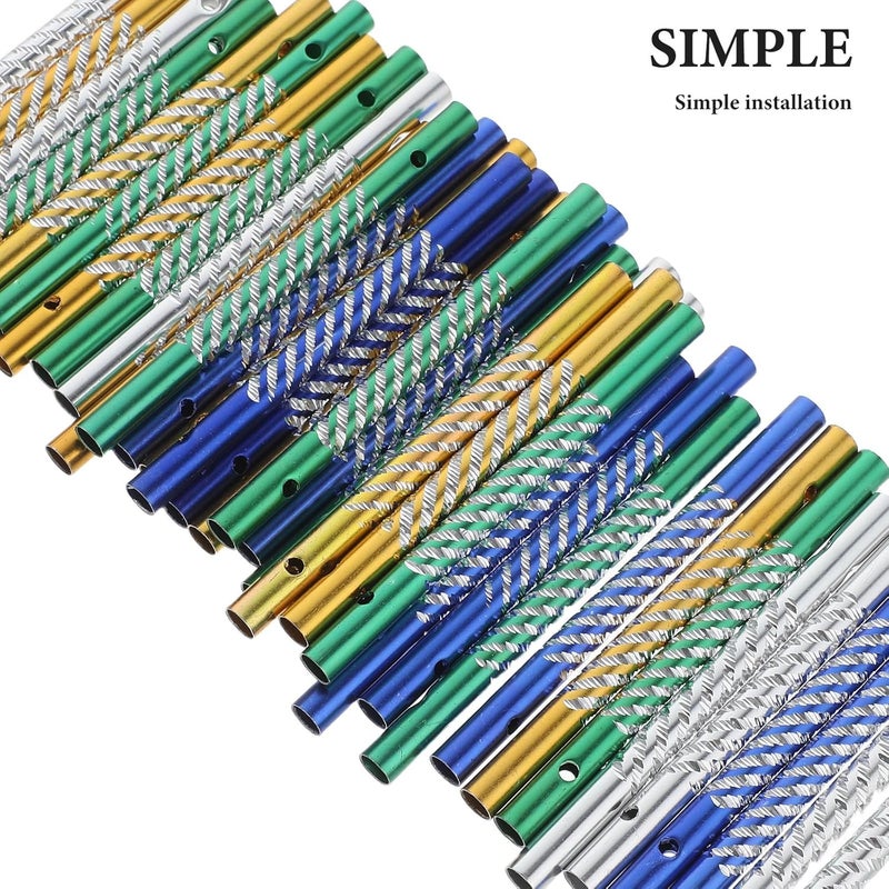 41pcs Wind Chime Tubes for Crafts - Aluminum Pipe with Pre-Drilled Hole - Metal Tone Empty Tubes & 2m Line for Home Garden Outdoor Decorations - Image 2