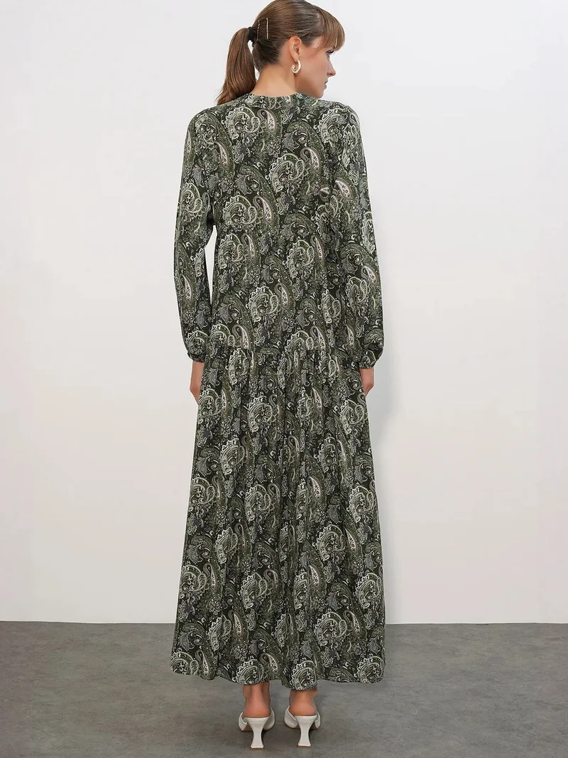 Big Dart Multicolor BDART Patterned V-Neck Maxi Dress for Women | Best Price UAE