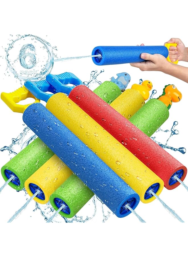 KASTWAVE Water Pistols 6 Pack Super Water Soaker Blaster Squirt Pistols 40 Ft Water Shooter Swimming Pool Beach Summer Party Outdoor Water Game Fighting Toys For Kids Boys Girls - Image 1