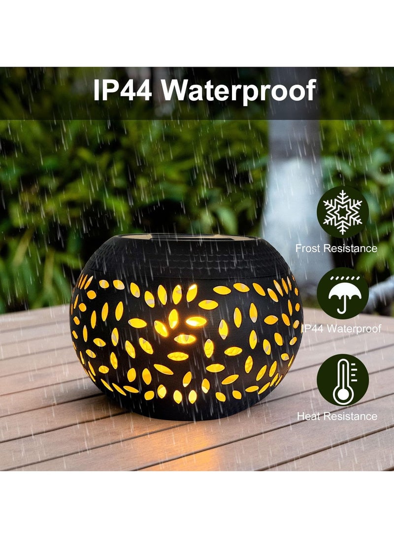 general Solar Desk Lamp Outdoor Waterproof - Solar LED Light Hollow Black Metal Desktop Decoration Lantern for Indoor Desk, Bedroom, Terrace, Garden, Path, Courtyard - Image 2