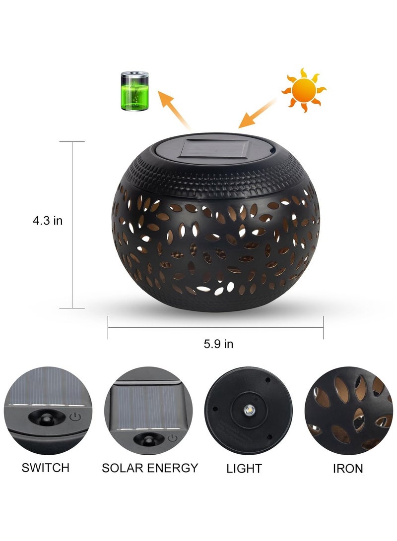 general Solar Desk Lamp Outdoor Waterproof - Solar LED Light Hollow Black Metal Desktop Decoration Lantern for Indoor Desk, Bedroom, Terrace, Garden, Path, Courtyard - Image 3