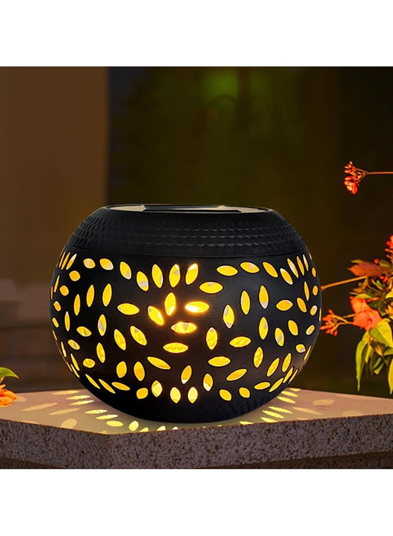 general Solar Desk Lamp Outdoor Waterproof - Solar LED Light Hollow Black Metal Desktop Decoration Lantern for Indoor Desk, Bedroom, Terrace, Garden, Path, Courtyard - Image 5