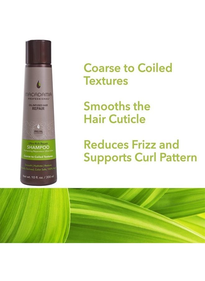Macadamia Professional - Hair Care Sulfate & Paraben Free Natural Organic Cruelty-Free Vegan Hair Products Ultra Rich Hair Repair Shampoo, 10oz (packaging may vary) - Image 1