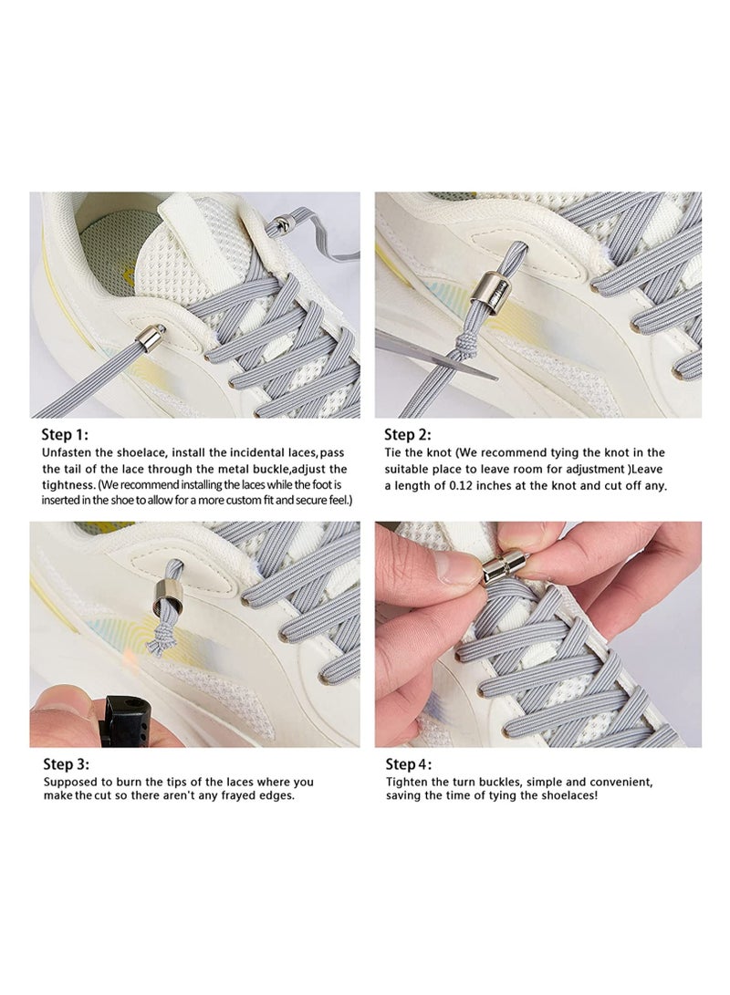 بدون أربطة أحذية ، زوجان من أوتار الأحذية المرنة ، استبدال رباط الحذاء بأربطة أحذية بدون أربطة - Image 3