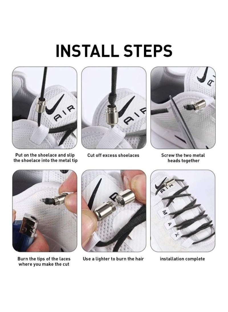 2 Pairs Elastic Shoe Strings, Lace Replacements Tie less