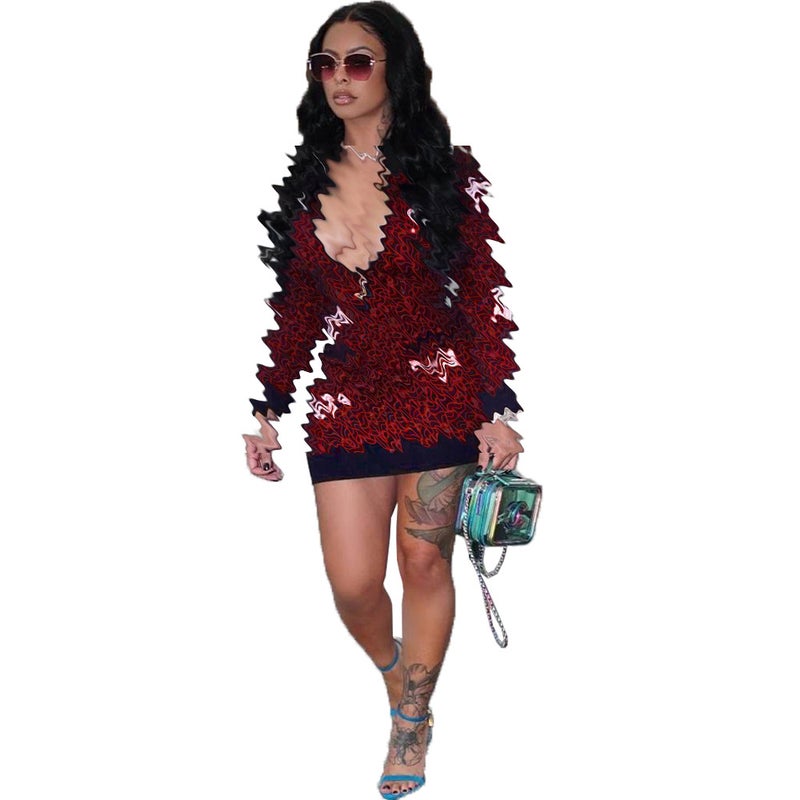Sexy Printed Dress for Women Autumn Winter Fashion - Image 3