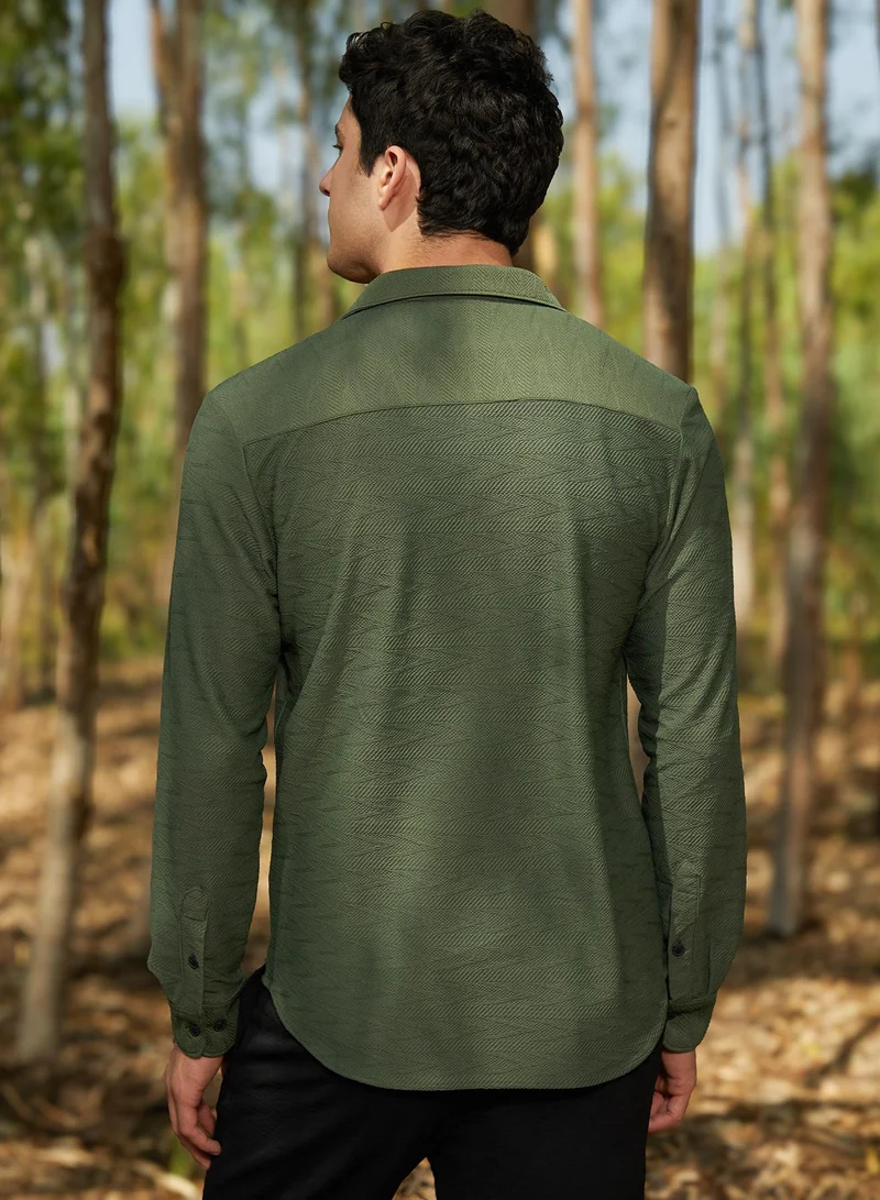 كامبوس سوترا Men's Sacramento Green Spirit Weave Shirt