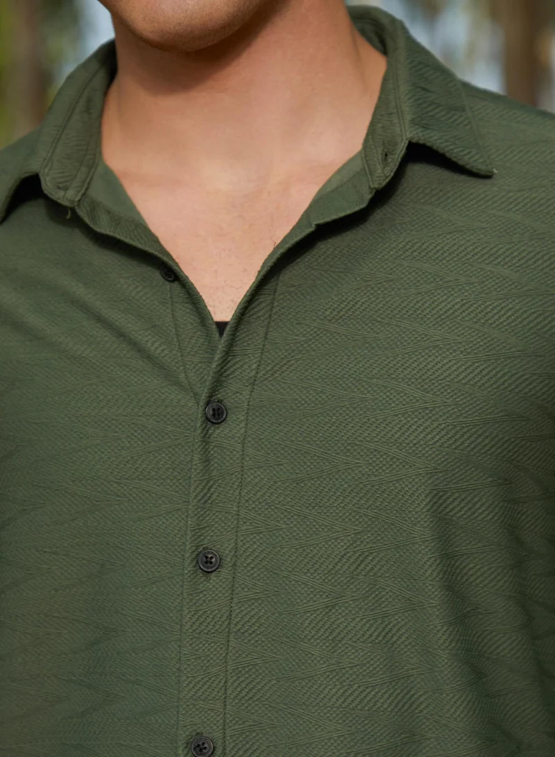كامبوس سوترا Men's Sacramento Green Spirit Weave Shirt