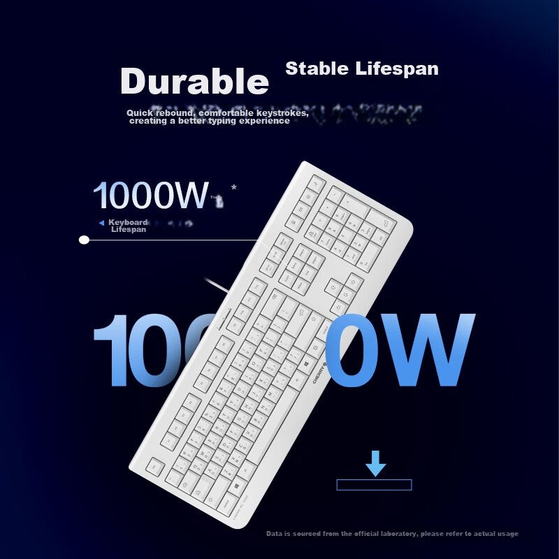 CHERRY KC1000 Membrane Keyboard, Office Keyboard, Quiet Wired Laptop External Keyboard, Slim And Lightweight, Durable, Chocolate Keys, Multimedia Additional Keys, Black - Image 3