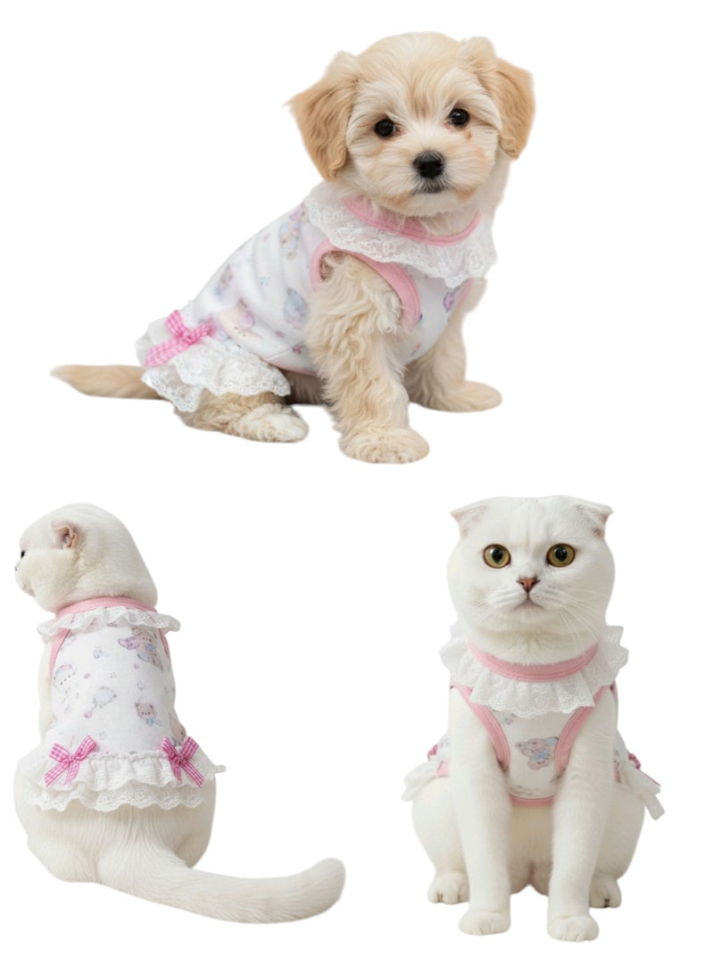 A.M Pet clothes spring and summer style light and comfortable small and medium-sized pets universal lace skirt Maltese Bichon - Image 1