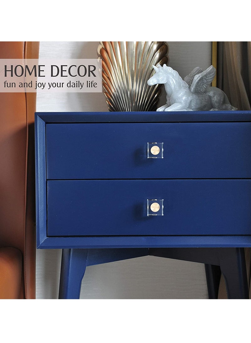 SOLARAE Glass Crystal Knobs, Cabinet Knobs and Pulls, Oval Crystal Knobs for Dresser Drawers, Brass Drawer Pull Cabinet Handle Gold Furniture Hardware for Dresser Kitchen 6 Pack - Image 4