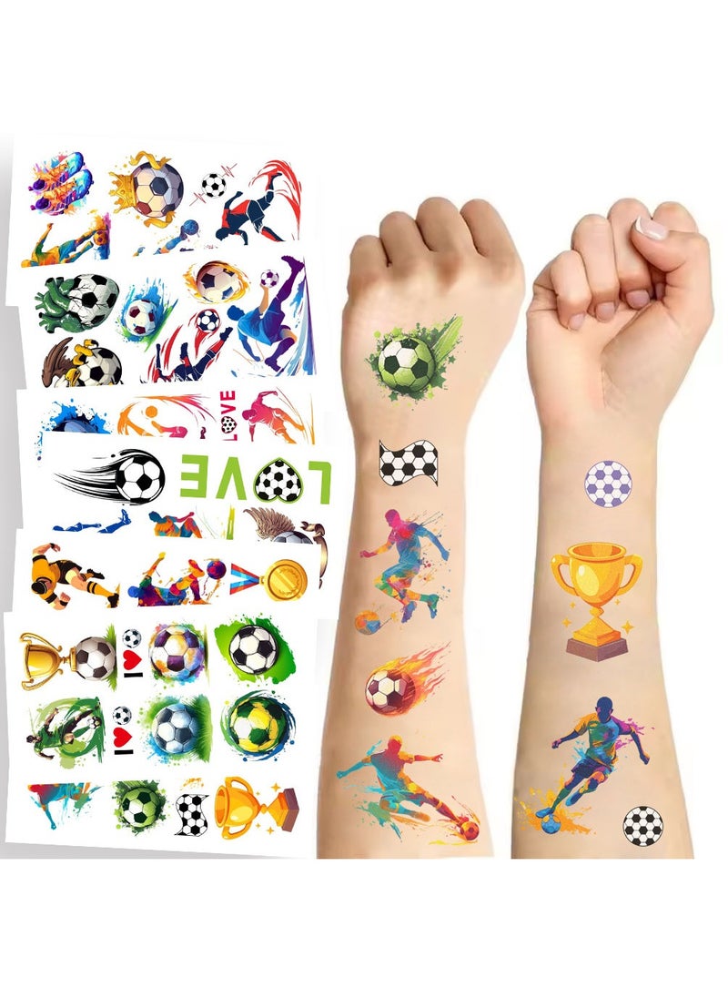 Nakhl 20sheet Funny Cartoon Football Temporary Tattoos - Perfect for Soccer Fans, World Cup Parties, Sport Events & Festive Celebrations - Waterproof Fake Tattoo Stickers for Kids & Adults  - Image 1