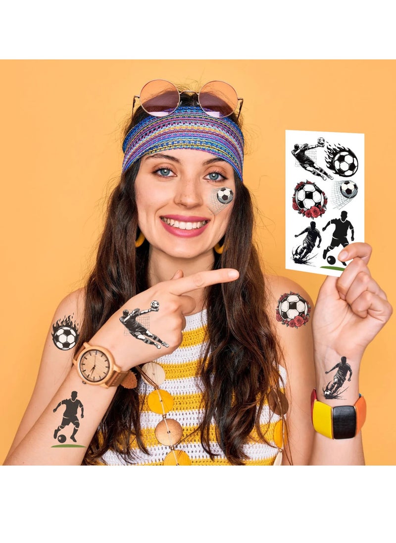 Nakhl 20sheet Funny Cartoon Football Temporary Tattoos - Perfect for Soccer Fans, World Cup Parties, Sport Events & Festive Celebrations - Waterproof Fake Tattoo Stickers for Kids & Adults  - Image 3