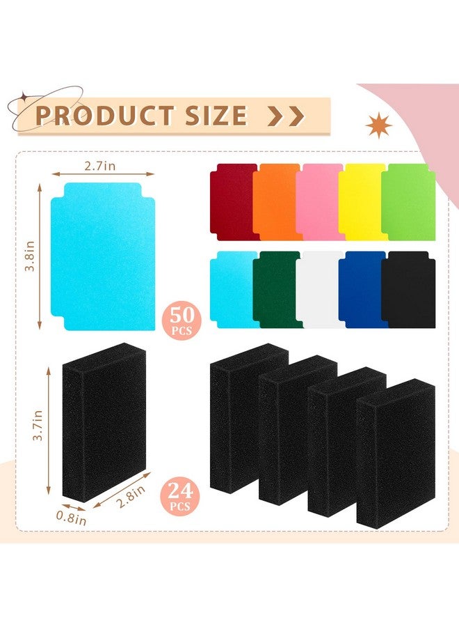 Suilung 50 Pcs Trading Card Dividers and 24 Pcs Card Dividers Foam High Elasticity Sponge Multicolor Page Plastic Separator with Tab Shock Absorbing Insert for Storage Box Game Sport Protection - Image 2