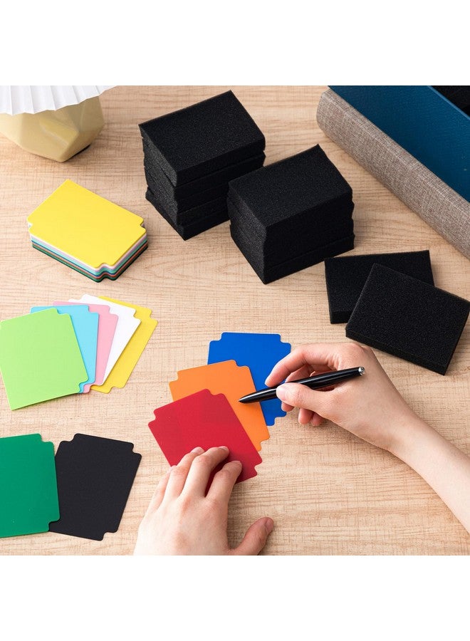 Suilung 50 Pcs Trading Card Dividers and 24 Pcs Card Dividers Foam High Elasticity Sponge Multicolor Page Plastic Separator with Tab Shock Absorbing Insert for Storage Box Game Sport Protection - Image 5