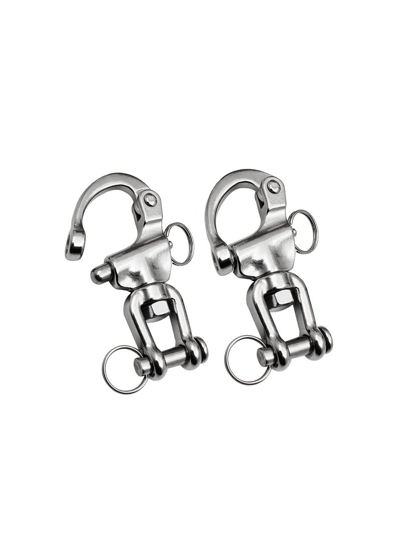 Marine Grade Stainless Steel Snap Shackle, Quick Release Sailing Halyard Snap Hook Durable Swivel Jaw Clevis Clevis Pin Snap Shackle  Quick Release Clevis for Sailing Rigging Shackles - Image 1