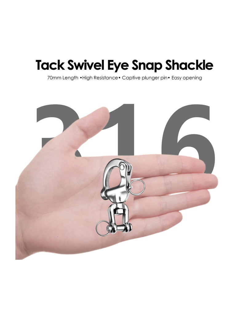 Marine Grade Stainless Steel Snap Shackle, Quick Release Sailing Halyard Snap Hook Durable Swivel Jaw Clevis Clevis Pin Snap Shackle  Quick Release Clevis for Sailing Rigging Shackles - Image 4