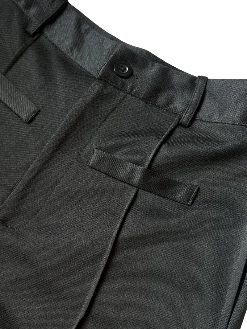 OUTZIDR  Black Wide Leg Solid Trousers for Women | Best Price UAE