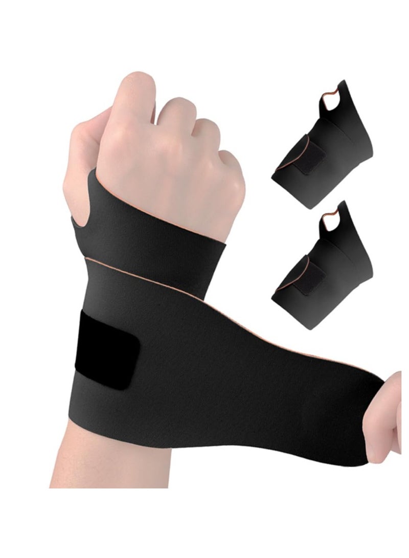 دان كولين اثنين من حماية المعصم الرفيعة للغاية، تدليك العناية المعصم المرنة مع التهاب المفاصل والتهاب الكرياتين، ودعم سوار المعصم، وتخفيف الألم، والضغط، ودعم عشاق اللياقة البدنية - Image 1