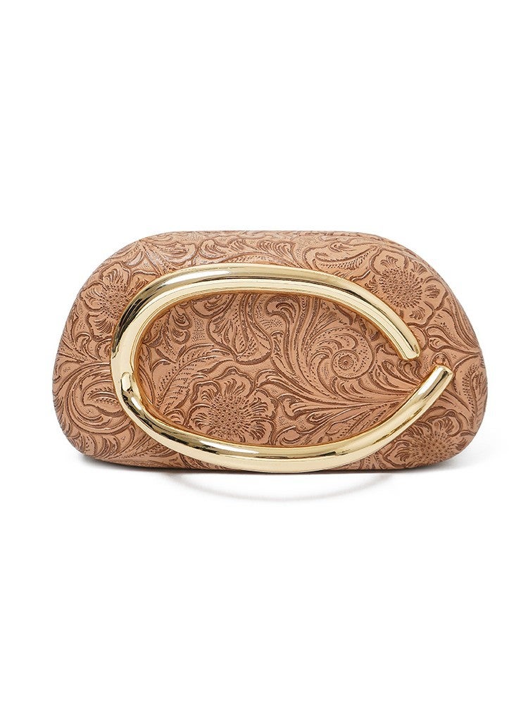 Trendyy Classic Round Box Hand-Held Evening Bag Mini Small Bag Retro Metal Handle Chain Shoulder Crossbody Bag - Image 2
