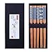 Antner 5 Pairs Natural Bamboo Chopsticks Reusable Classic Japanese Style Chop Sticks Gift Sets, Dishwasher Safe, 8.8 - Image 2