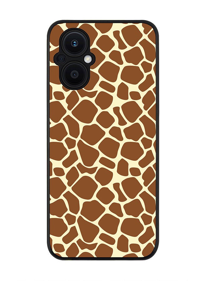 Stylizedd Rugged Black edge case for Oppo Reno7 Z  Slim fit Soft Case Flexible Rubber Edges Anti Drop TPU Gel Thin Cover - Somali Giraffe Skin Print - Image 1