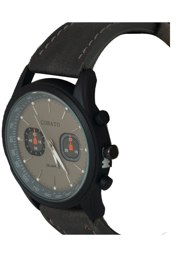 كوراتو ساعة كوراتو جلد بني غامق كوارتز - Image 3