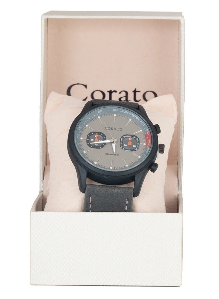 Corato Dark Brown Leather Quartz Watch - Image 2