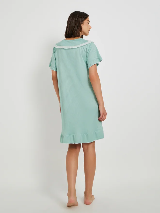 Take Two Take Two Texture Ribbed Peter Pan Neck Nightdress