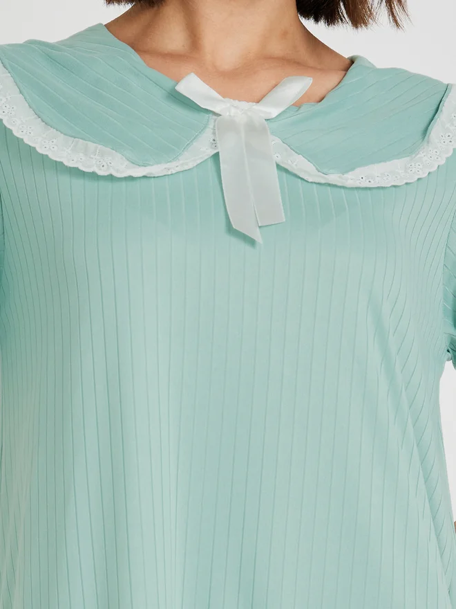 Take Two Take Two Texture Ribbed Peter Pan Neck Nightdress
