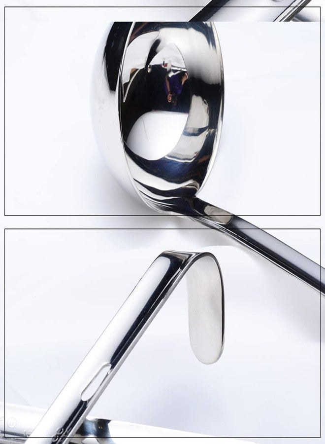 lasenersm 1 Piece Stainless Steel Soup Ladle 2 Ounce Ladle Handle Soup Ladle Stainless Steel Canning Ladle Oil Soup Spoon Serving Ladle Kitchen Accessories, Silver - Image 4