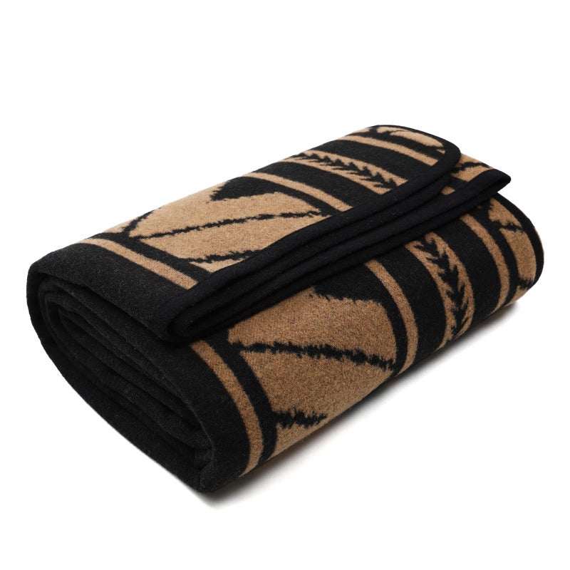 ACUSHLA Merino Wool Camp Blanket Soft Warm Thick Washable Large Outdoor Camping Travel Throw Blanket All Weather Sierra Khaki 79 x63