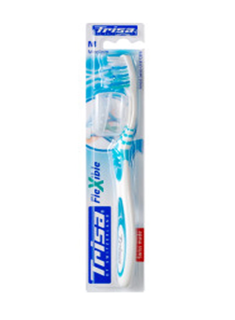 TRISA Flexible Medium Toothbrush With Travel Cap Assorted 1Pc - Image 1